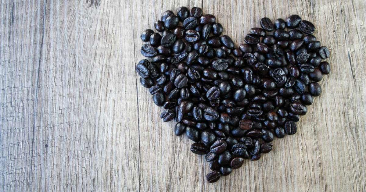 Heart made from coffee beans. What do you give up to change your relationship with food and overeating?