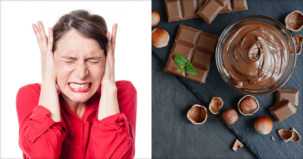 Emotional Eating: collage of distressed woman and chocolate