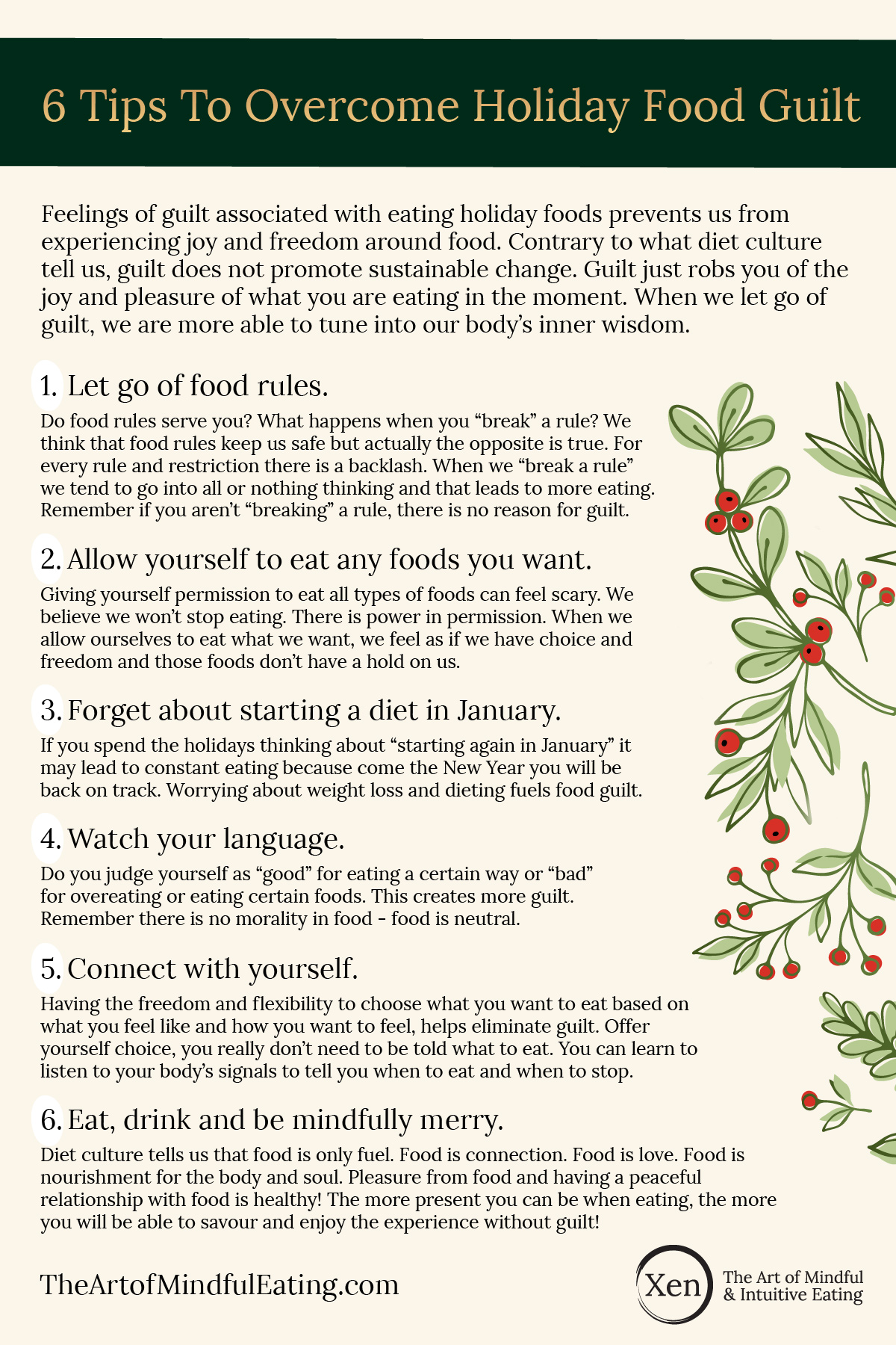 6 Tips To Overcome Holiday Food Guilt
